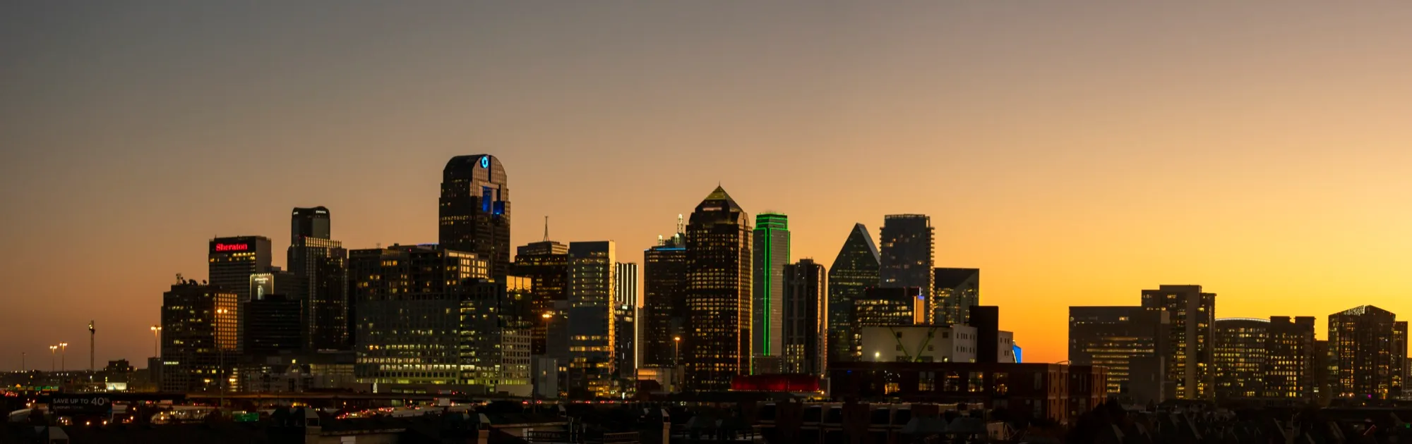 Dallas skyline at dusk