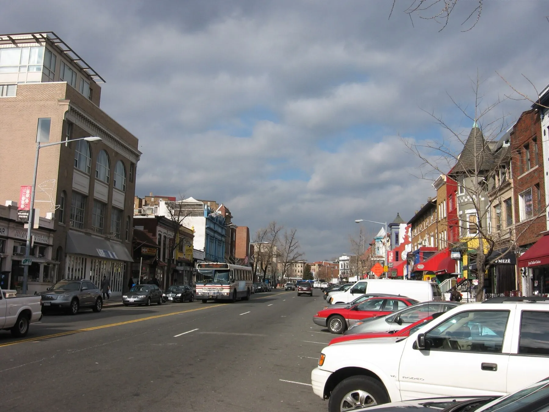 Shops and restaurants along 18th Street in Adams Morgan
