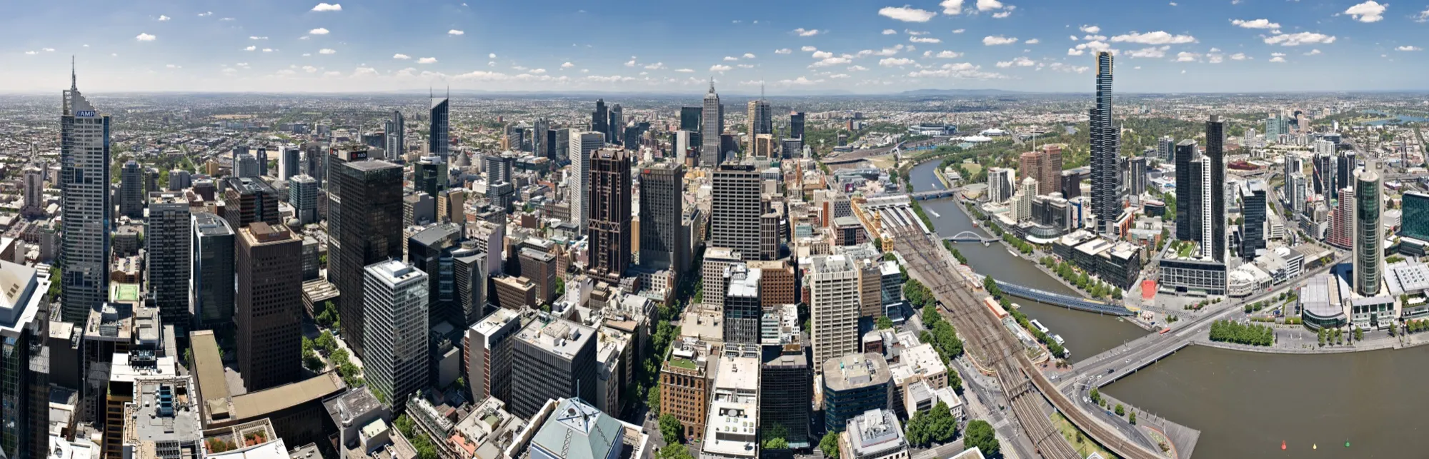 Melbourne’s CBD skyline along the Yarra River
