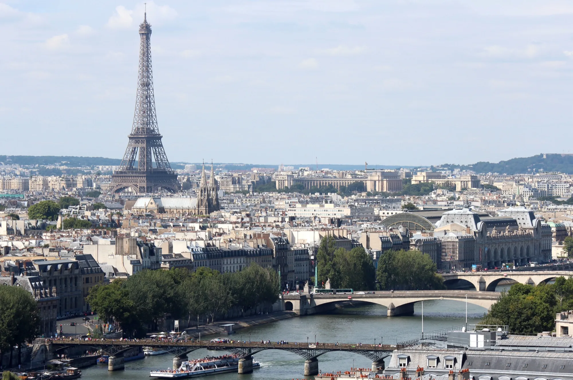 The Seine and the Eiffel Tower seen from Tour Saint-Jacques, Paris