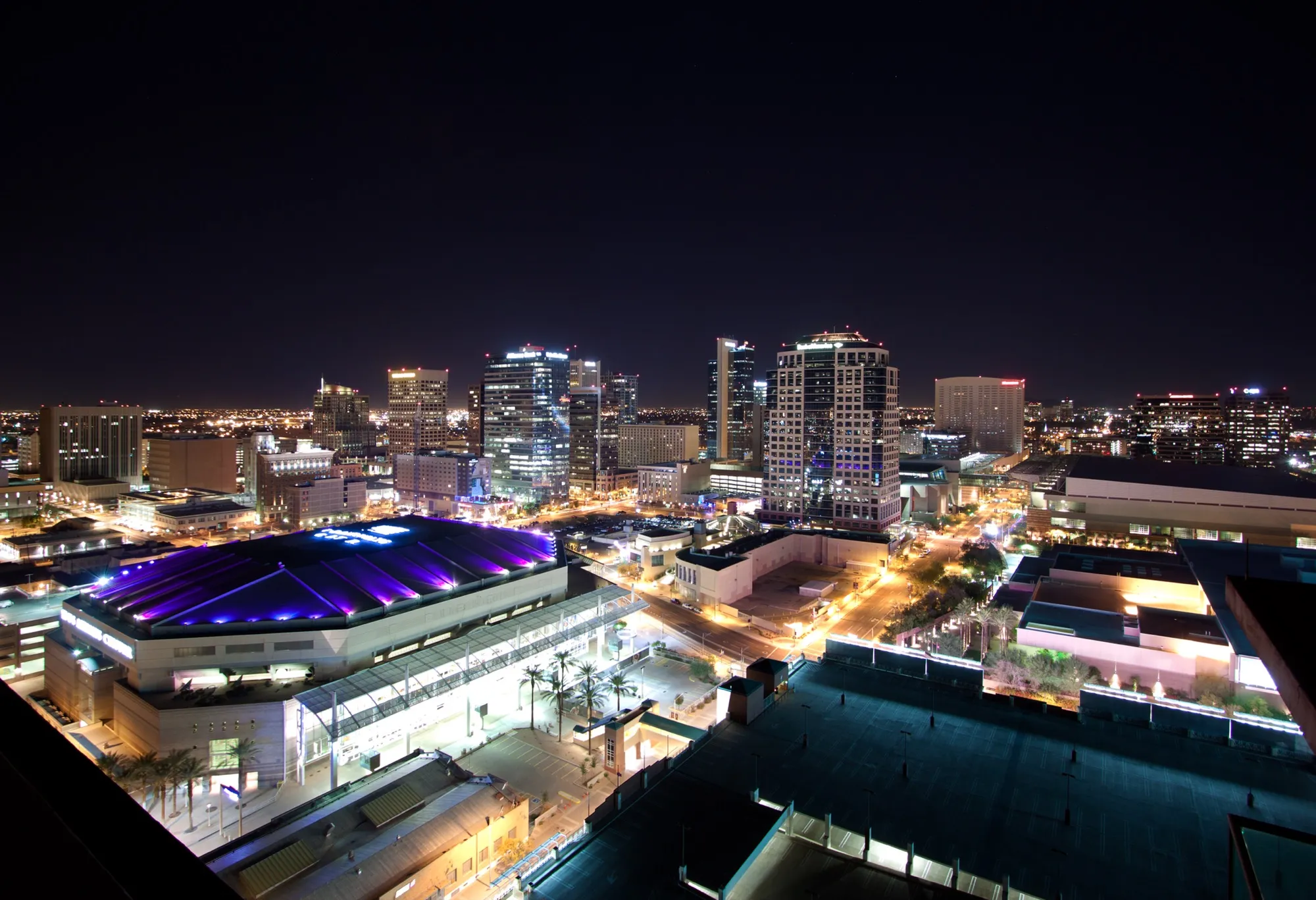 Downtown Phoenix skyline at night