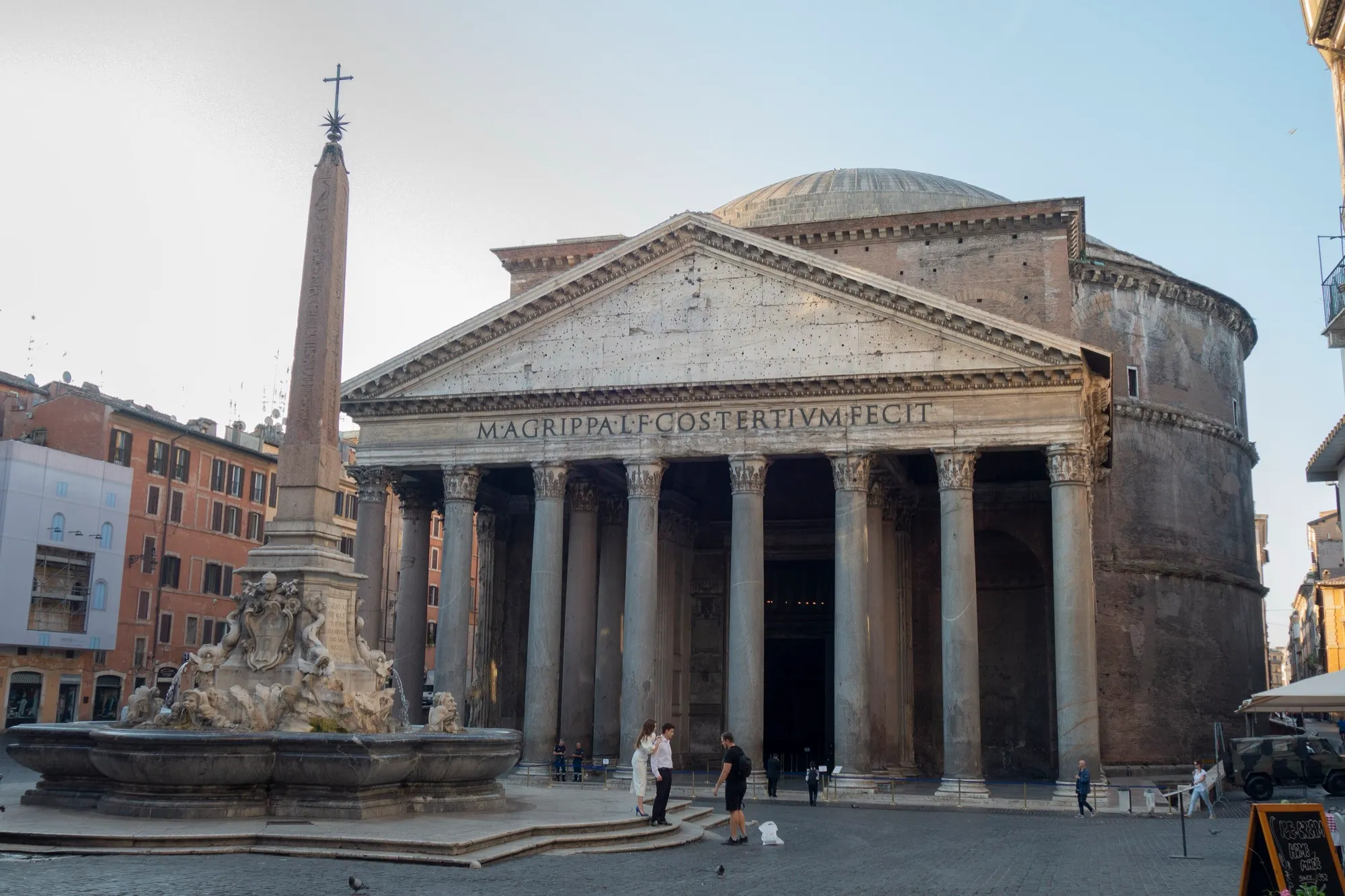 The Pantheon and the fountain in Piazza della Rotonda