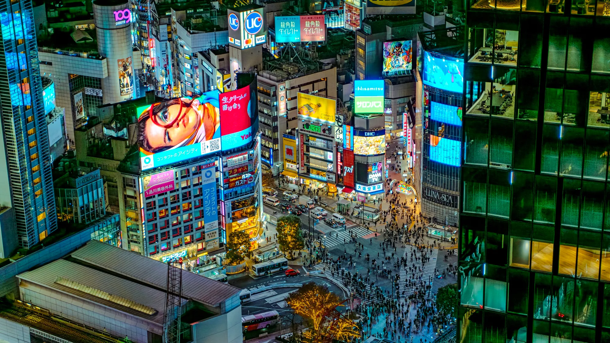 Shibuya Crossing at night, Tokyo
