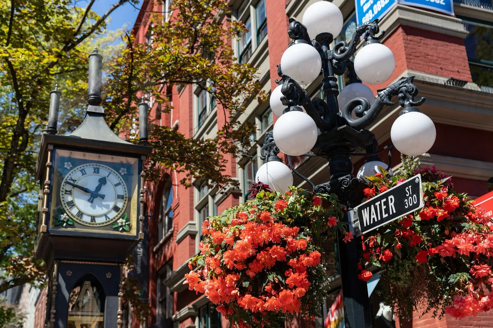 The Gastown Steam Clock on Water Street, Vancouver